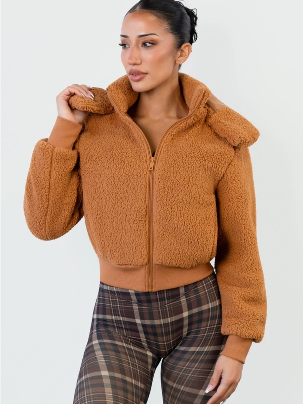 Vitality Vitality Teddy Bomber Jacket - Caramel size S